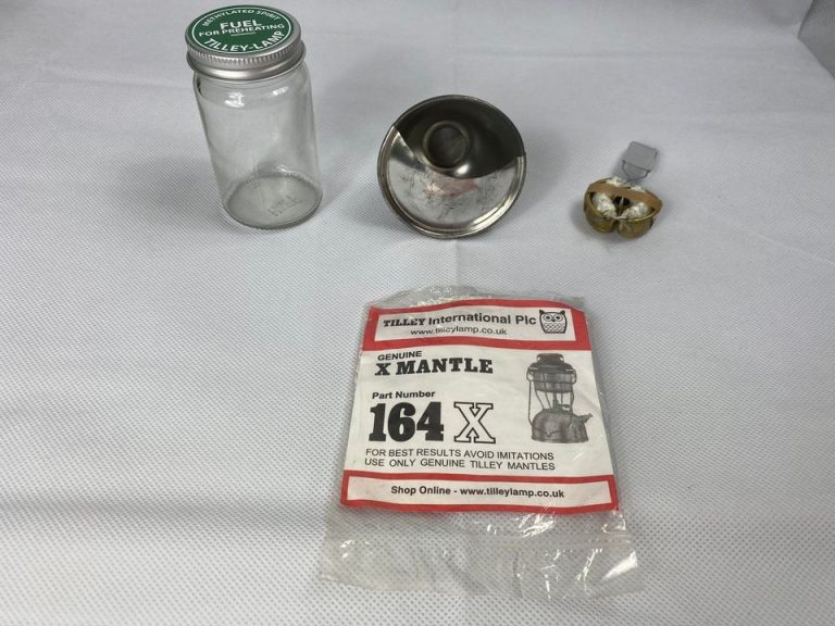 Genuine Tilley Lamp Pre Heater Torch, Meths Jar, Mantle & Funnel - Green